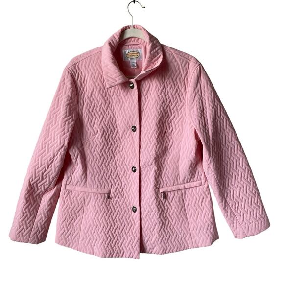 Light Pink Talbots Lined Quilted Jacket- Size Large - Picture 1 of 13